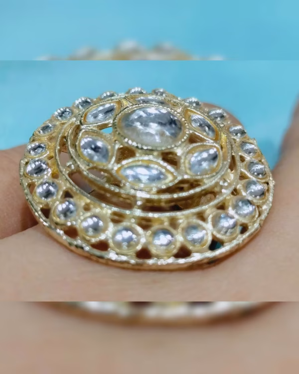 Golden Zircon Adjustable Ring