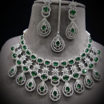 Jesmin Green AD chokar set with maang tika