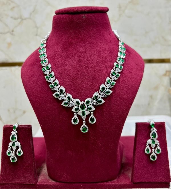Leaf Drop American Diamond Set